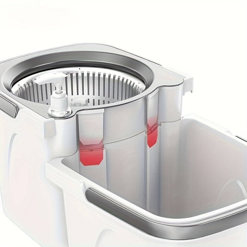 Home Mop and Bucket Set with Rotatable Mop and Double Floor Cleaning System
