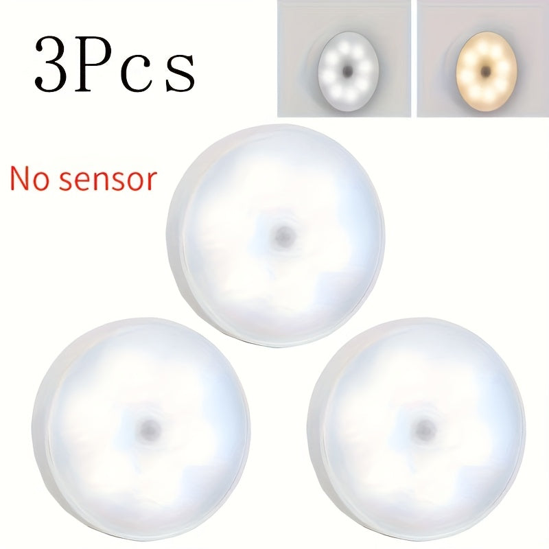 3pcs LED Night Lights with Stepless Dimming USB Rechargeable Magnetic Adhesive for Bedroom Wardrobe Stairs