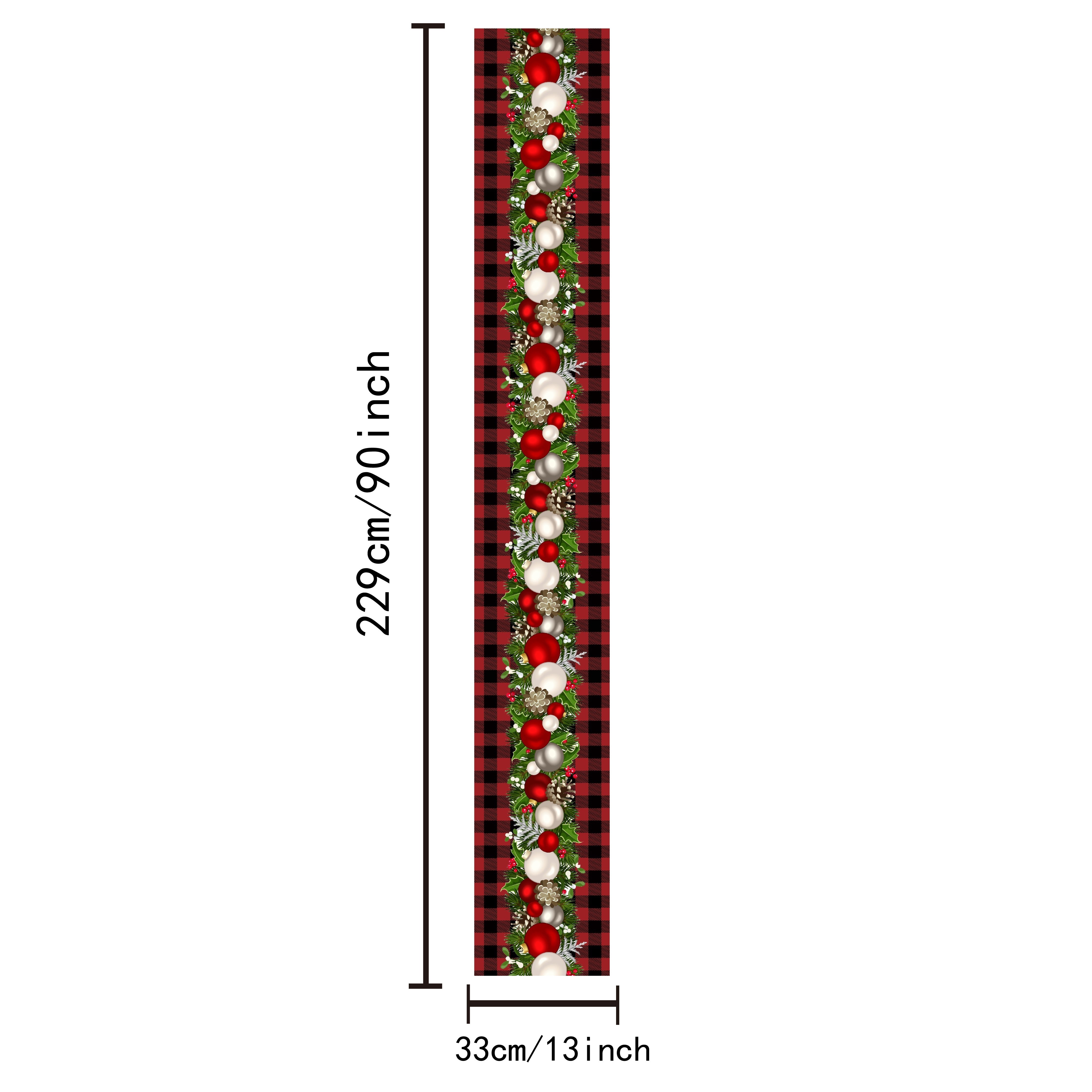 Полиэстеровая скатерть для стола "С Рождеством" в красно-черной клетке для праздничного декора и подарков