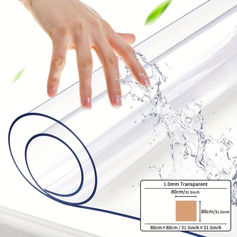 Clear PVC Tablecloth Protector 1mm Thick Scratch and Heat Resistant for Home and Hotel
