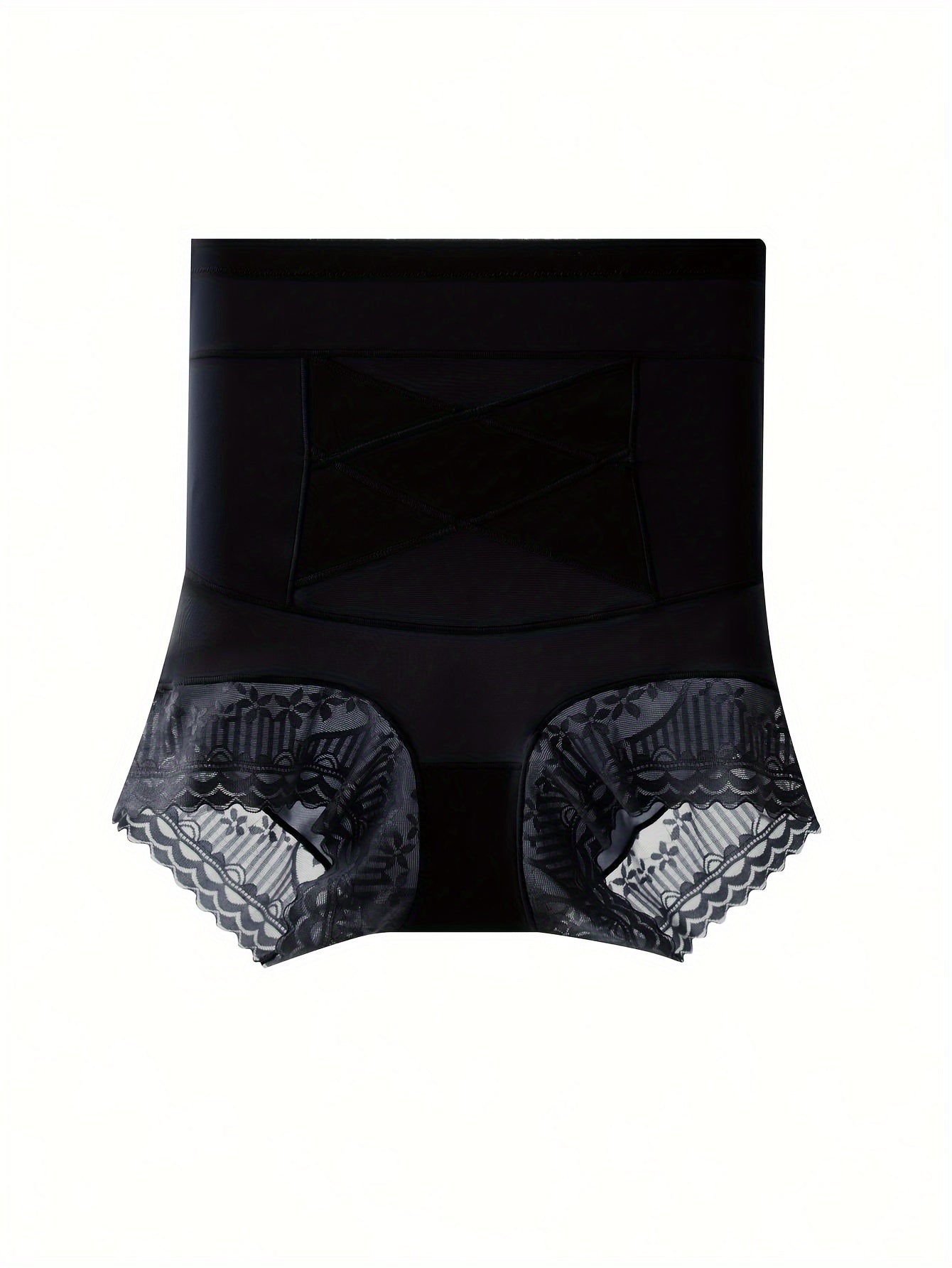 Брюки с высокой талией и кружевной отделкой для женщин, корректирующее белье для поднятия ягодиц