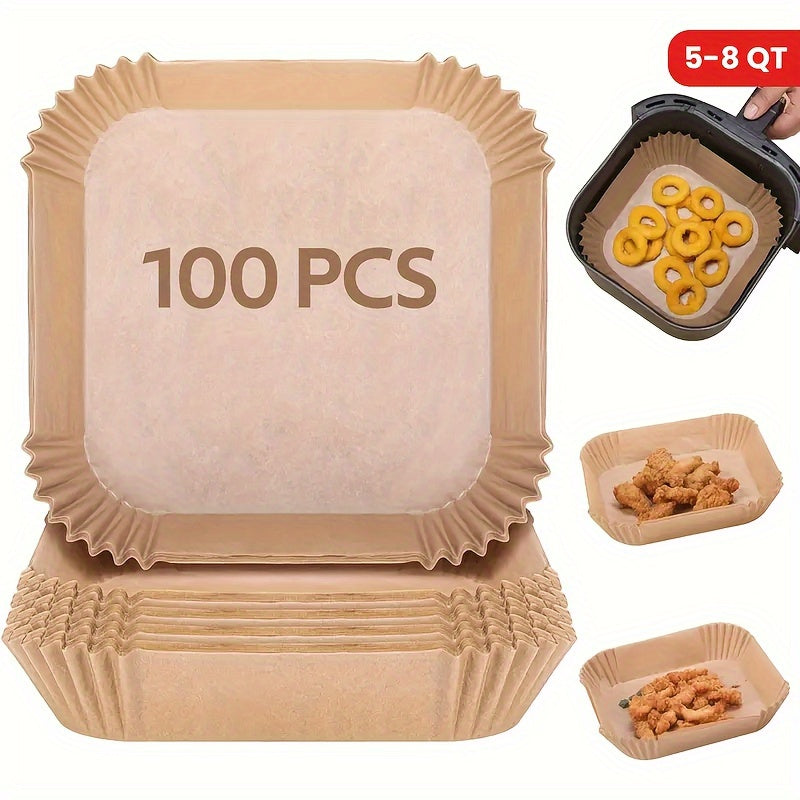 Антипригарные пергаментные бумажные подложки для аэрогриля с рифлеными краями, одноразовые противни для выпечки