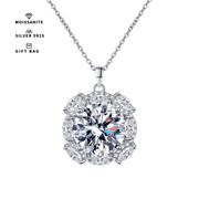 Sterling Silver Pendant with 10CT Round Synthetic Moissanite Jewelry for Women