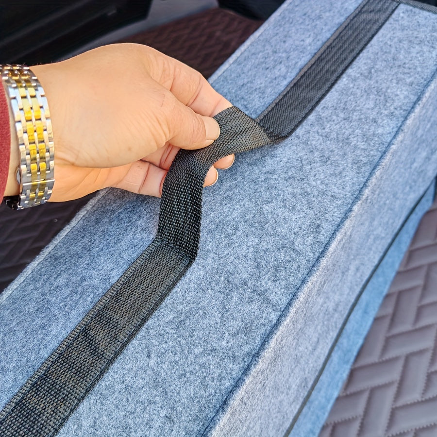 Caja de almacenamiento para coche, organizador portátil y plegable de fieltro para maletero, ideal para el interior del coche