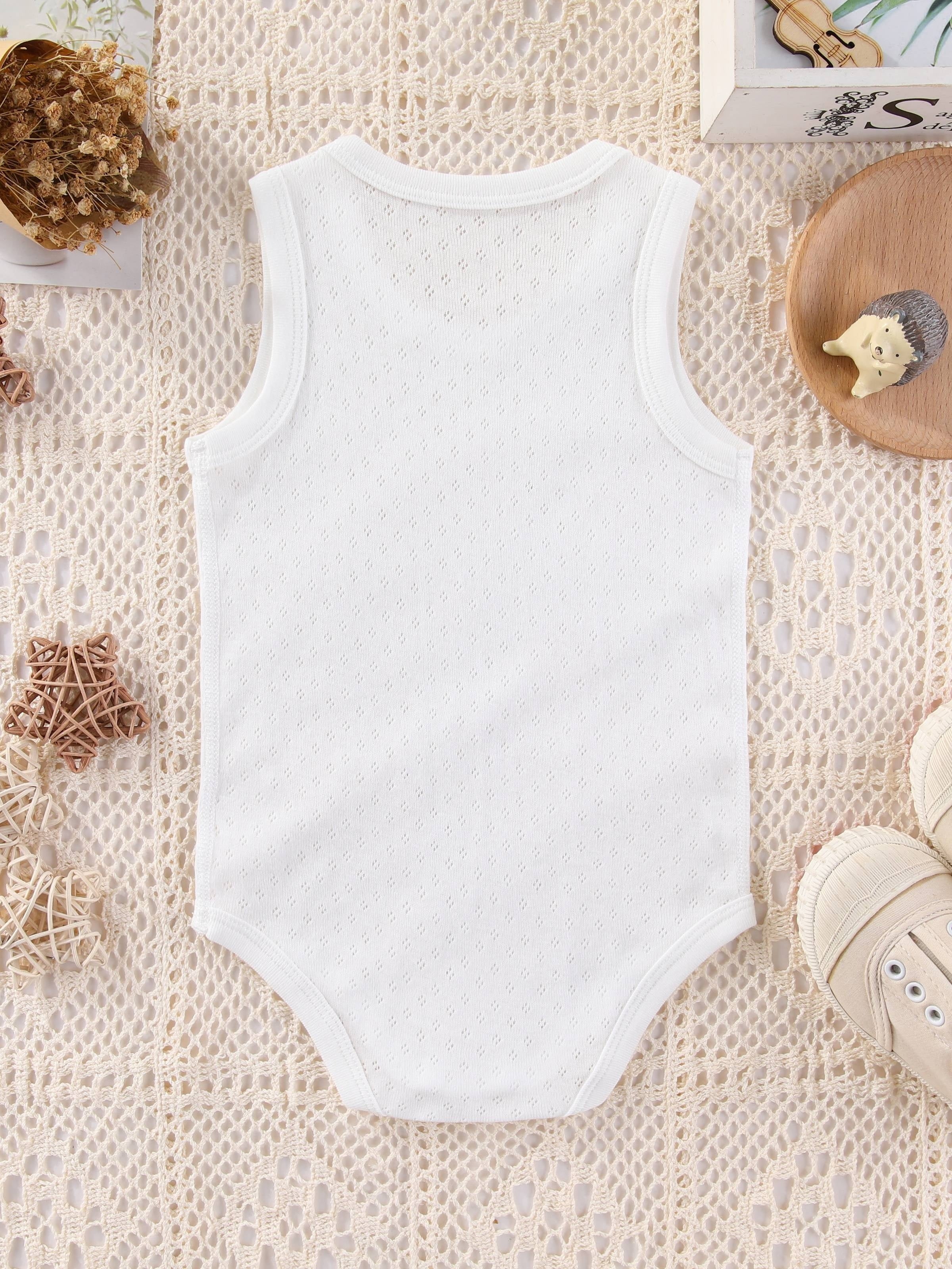 Baby Girls Floral Cotton Rompers Set 0-3 Years Sleeveless Onesies Machine Washable