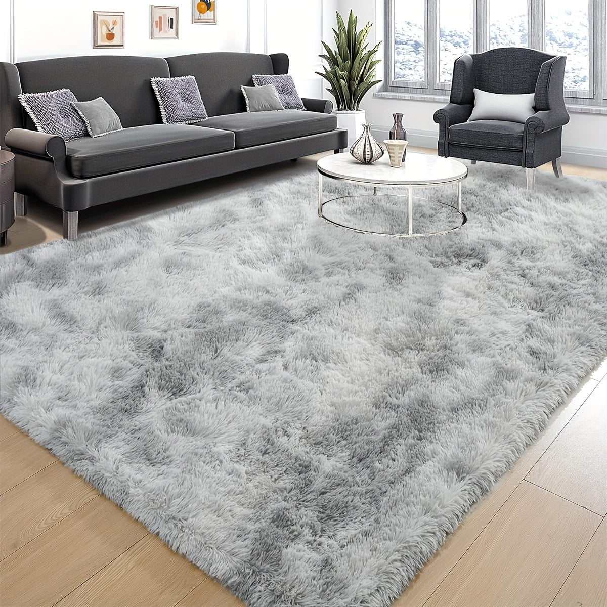 Soft Fluffy Shag Area Rug for Living Room Bedroom Non-Slip Machine Washable Carpet