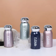 Termo de acero inoxidable pequeño con tapa electroplateada para hidratación en movimiento