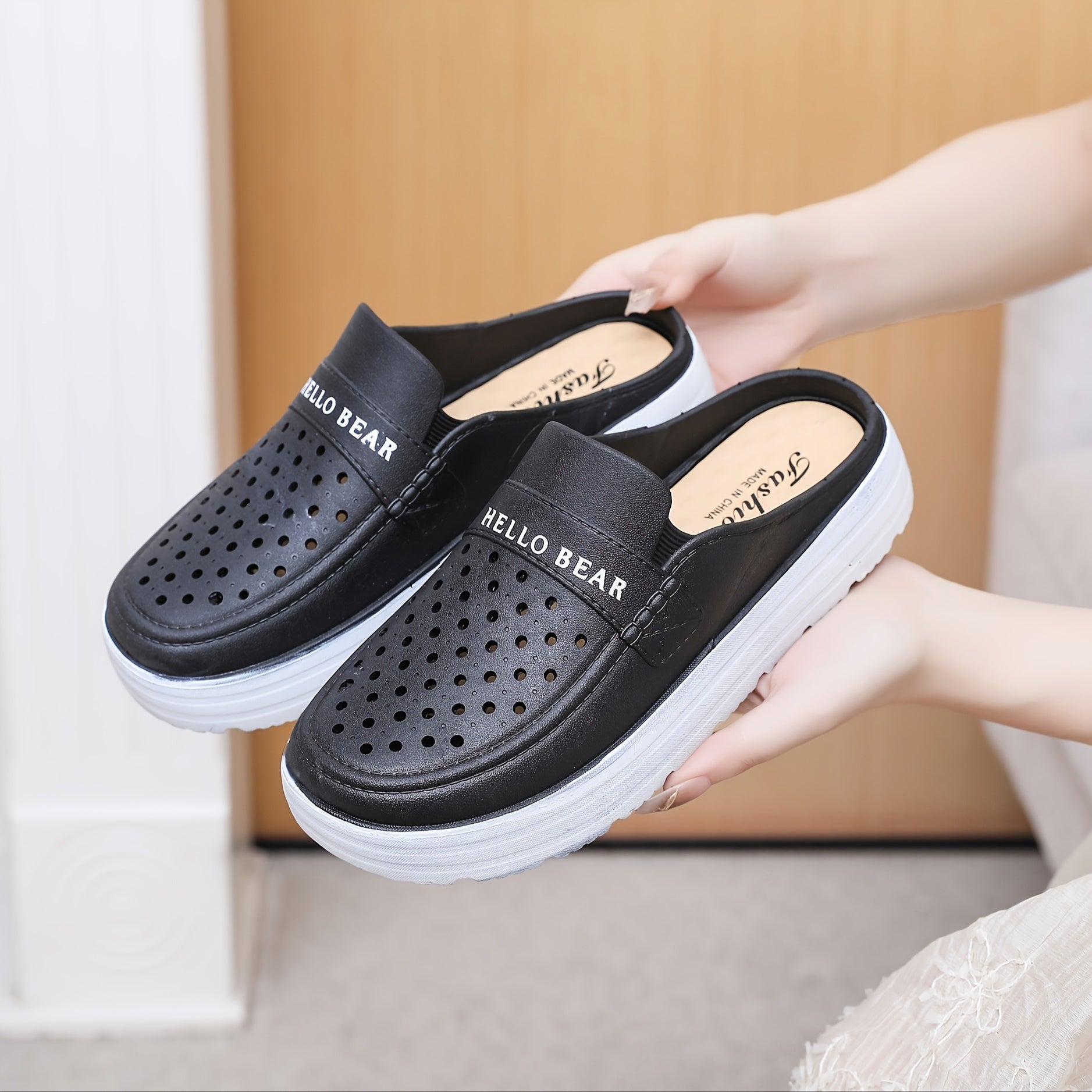 Women's Summer Thick-Soled PVC Shoes with Half-Enclosed Head for Comfort and Style