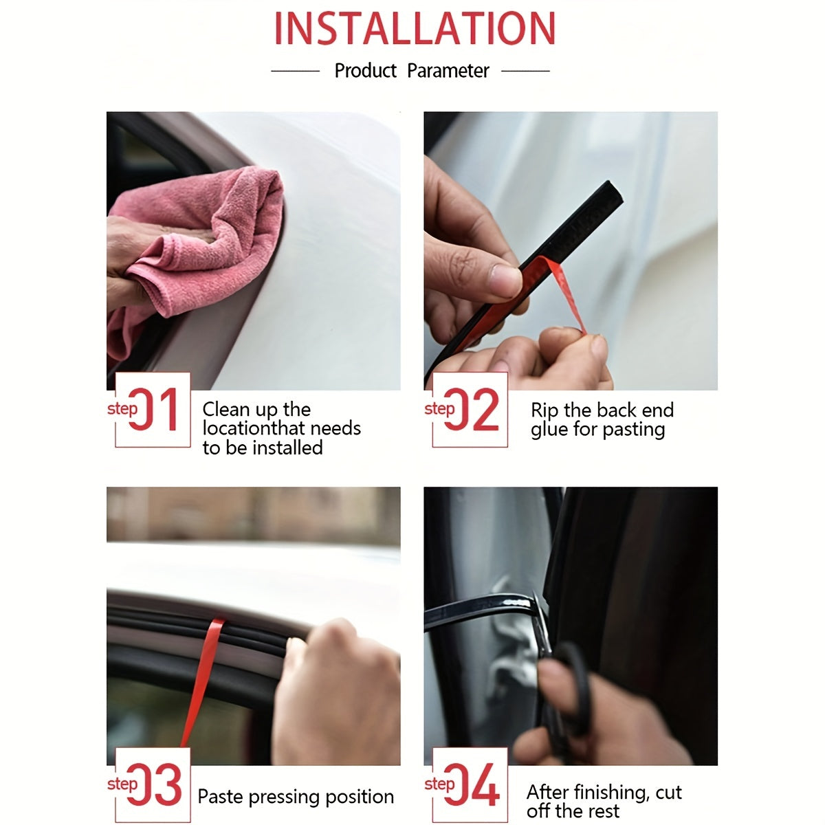 Universal avtomobil yopish chizig'i ikki qatlamli ovoz o'tkazmaydigan L-shaklidagi