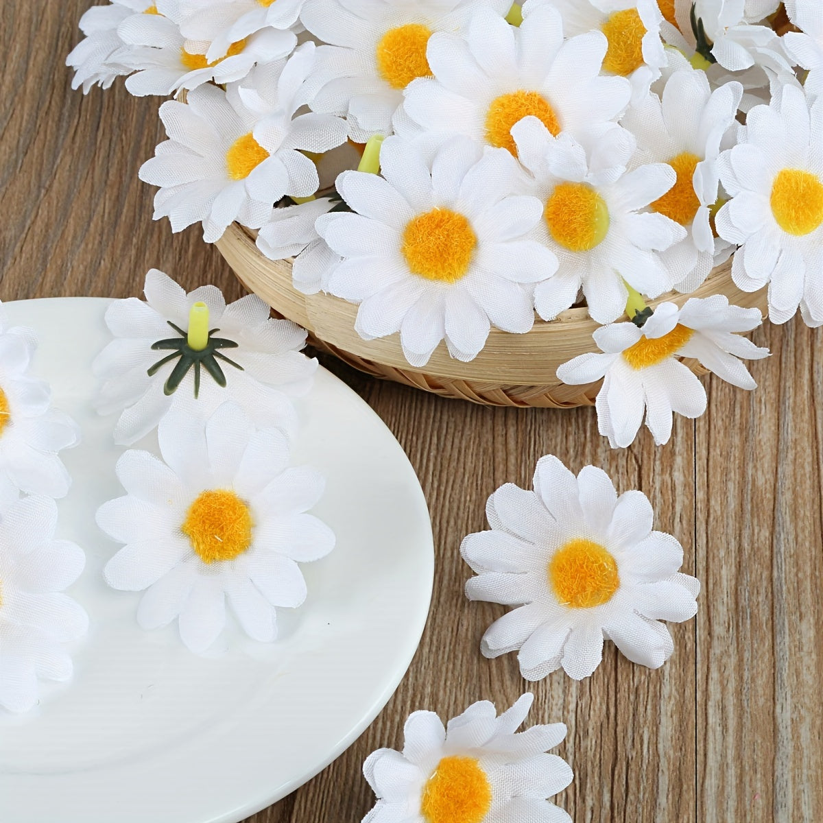 Artificial White Daisy and Chrysanthemum Flower Heads for Wedding and Holiday Decor