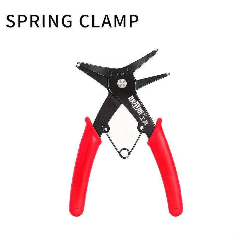 Juego de pinzas de anillo de retención 4 en 1, kit de herramientas profesionales con cabezales intercambiables, acero al carbono