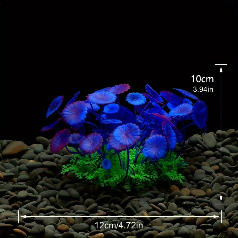 Artificial Water Grass Aquarium Decoration with Multi-Branch Garden Leaves