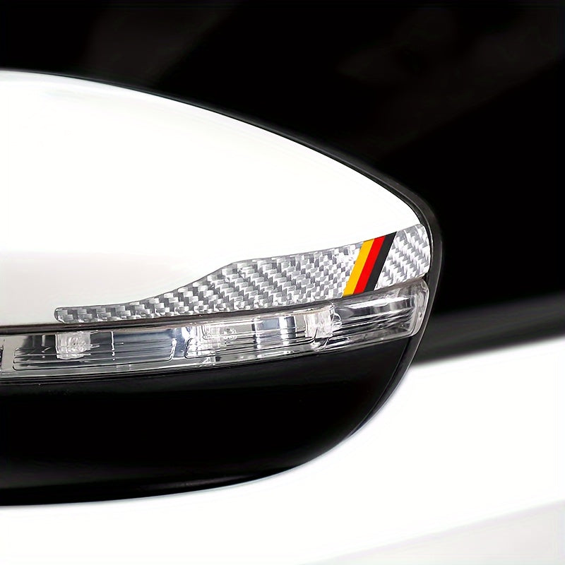 2 ta orqa ko‘rish oynasi himoya stikerlari karbon tolali bezakli chekka himoyachilar to'plami