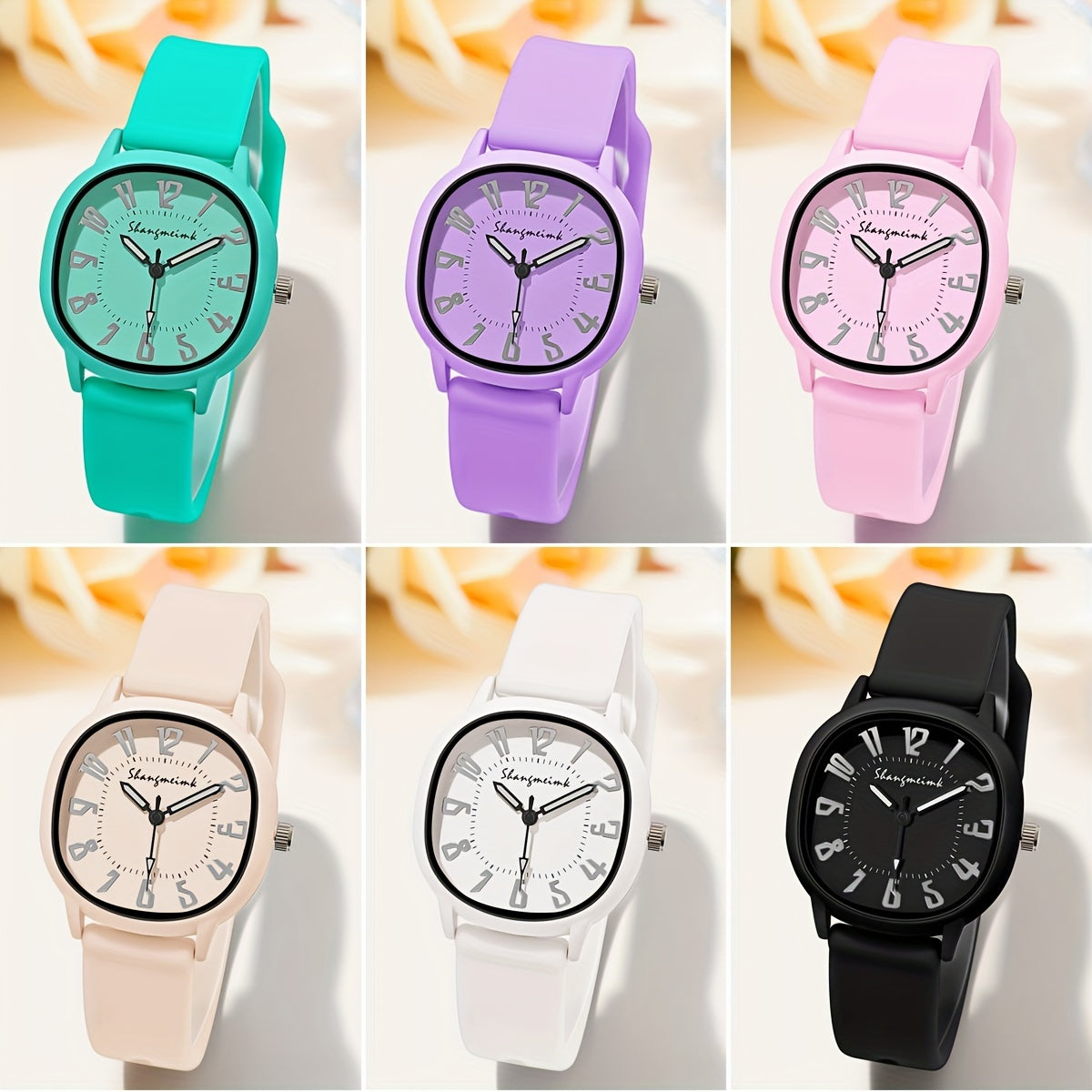 Women's Silicone Band Quartz Watch in Candy Colors for Daily Wear