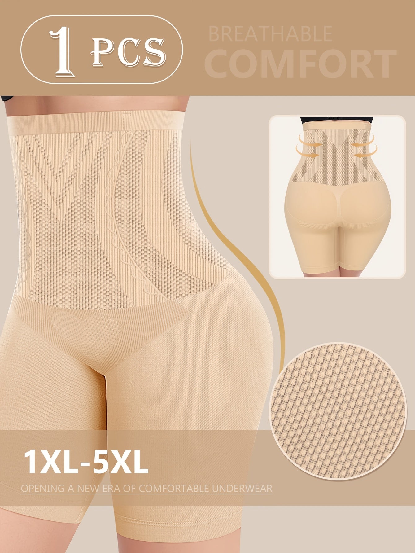 High-Waist Shaping Shorts for Women Tummy Control Slimming Underwear Breathable Nylon
