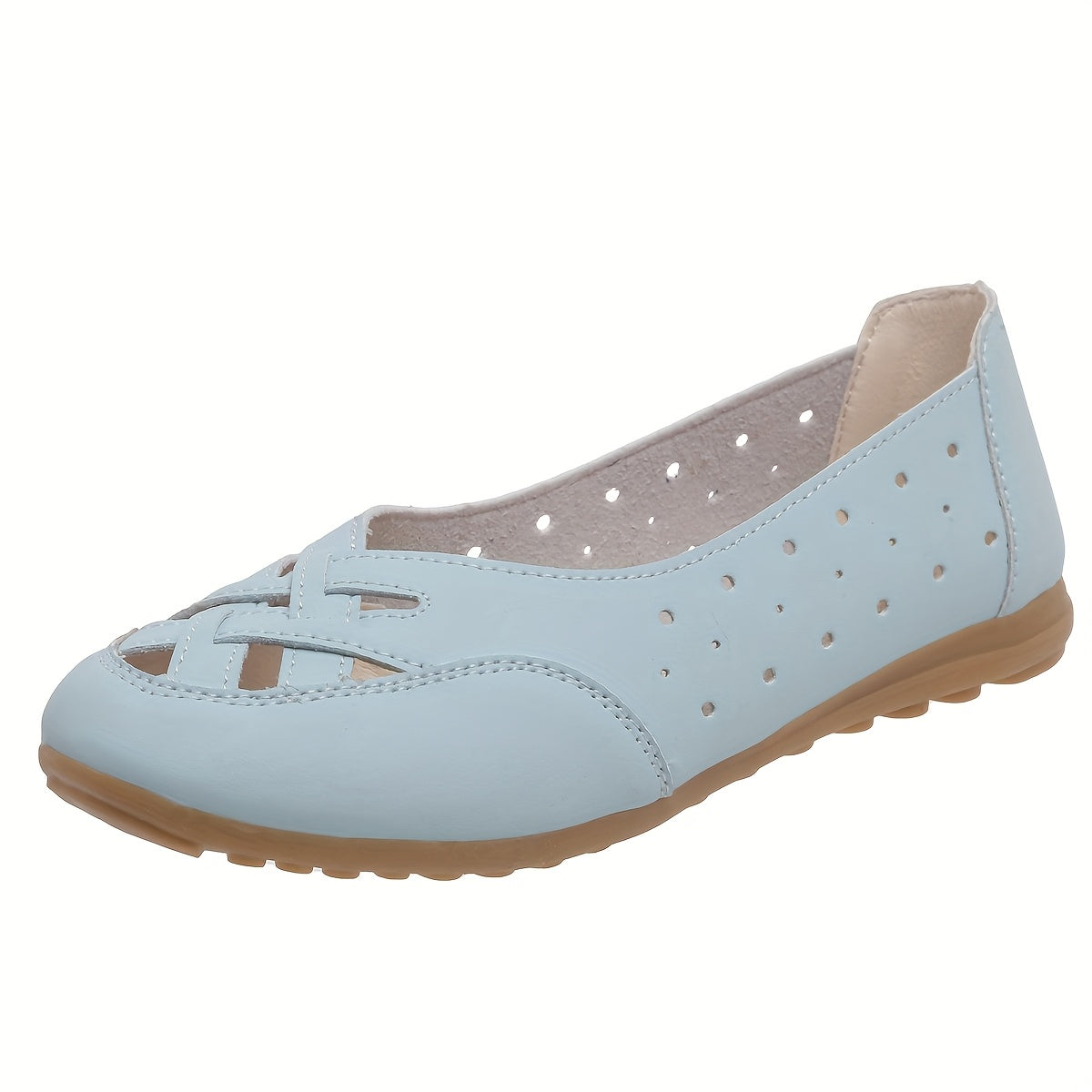 Women's Casual Flat Shoes Hollow Design Rubber Sole Non-Slip Comfortable