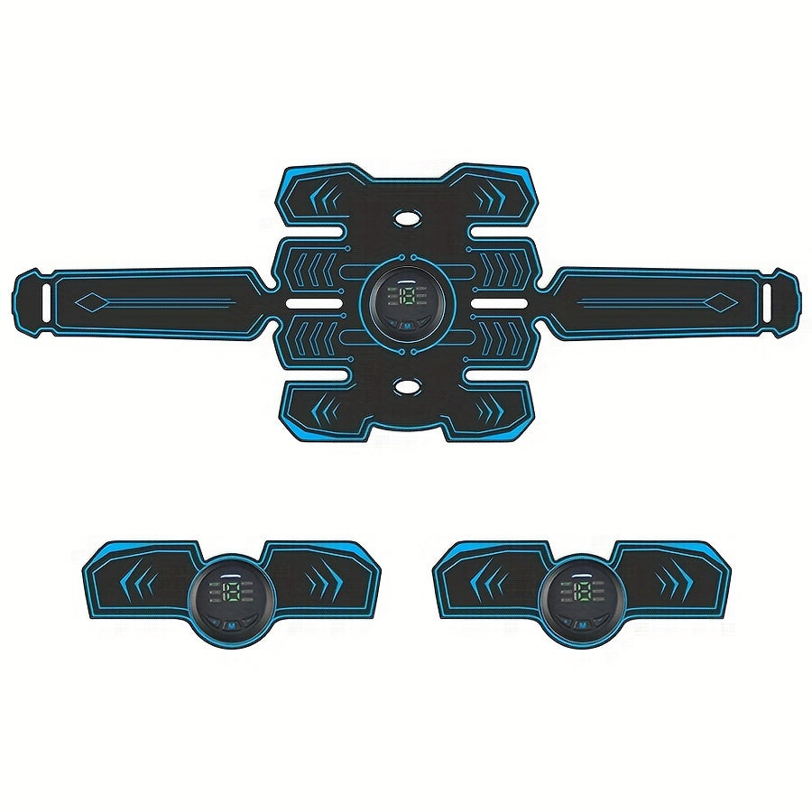 USB Rechargeable Massage Waist Belt Set with EMS TENS Abdominal Muscle Stimulator and 6 Modes