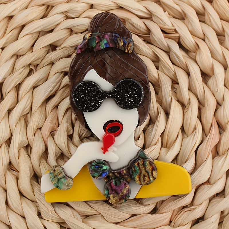 Broche de perro de acrílico, estilo punk moderno, pin de animal, accesorios de moda, regalo