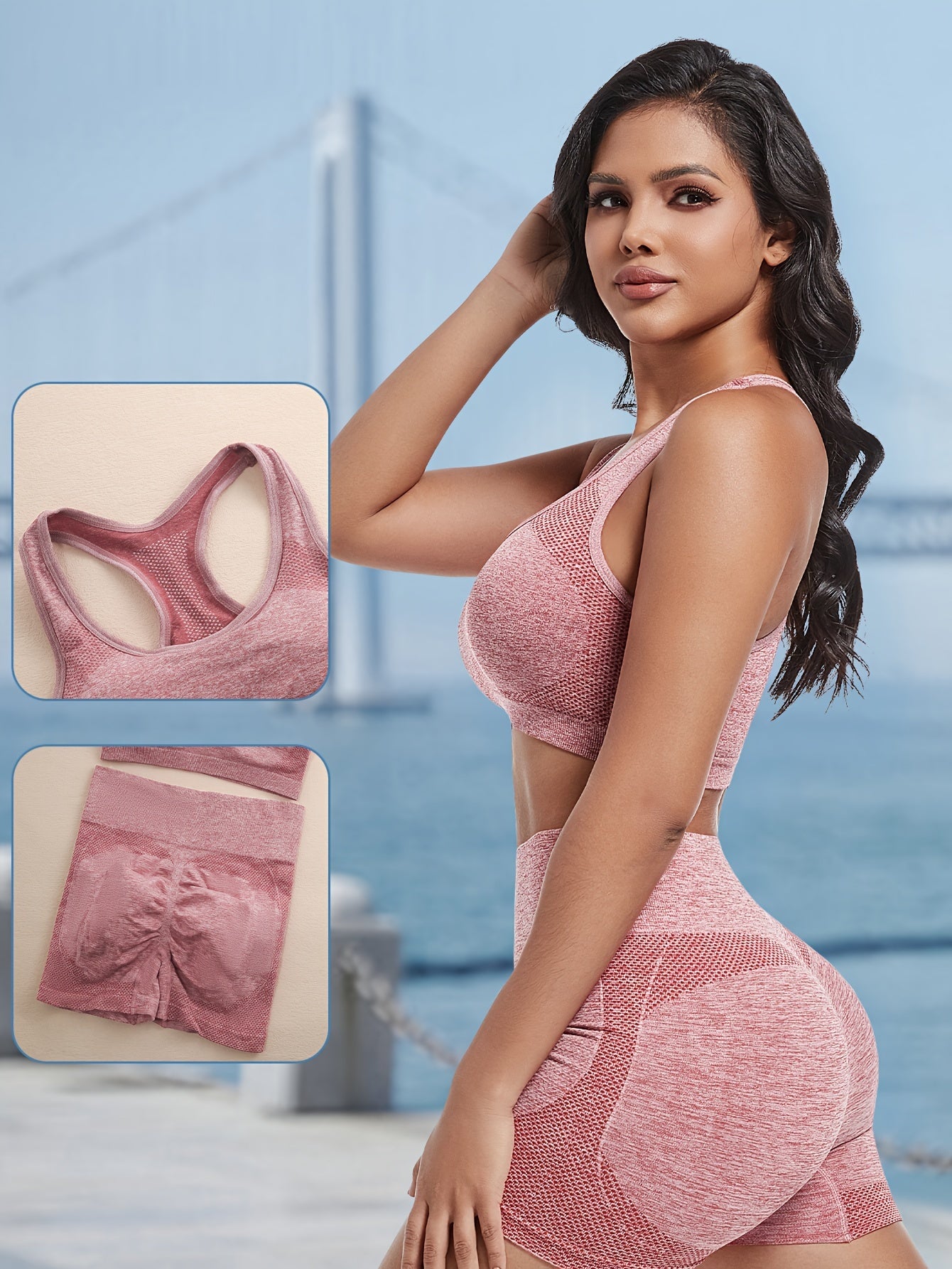 Women's Sports Underwear Set Moisture-Wicking Fast-Drying Shockproof Bra and Panties