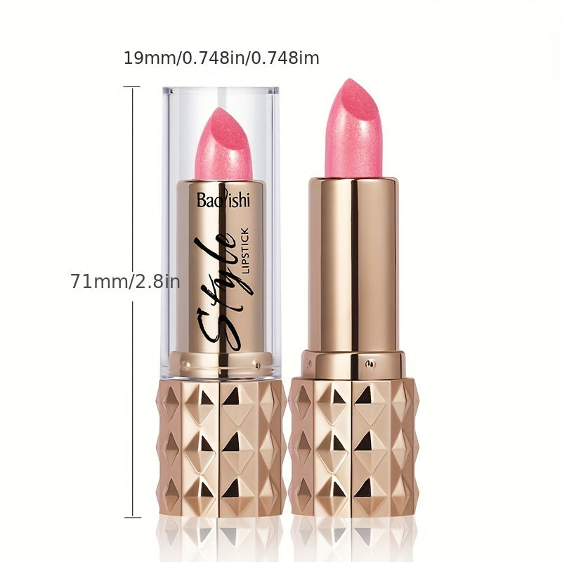 Mujeres lápiz de labios de terciopelo metálico de larga duración hidratante con brillo