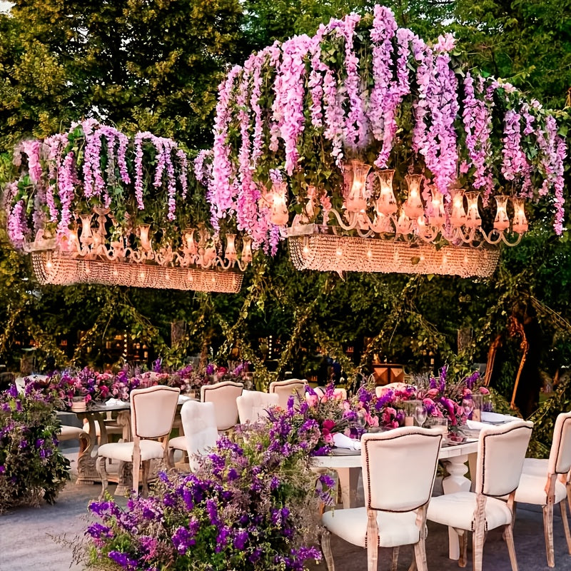 Set of 4 Wisteria Fake Flower Garlands 8.78 M for Home Decor Gardens Weddings