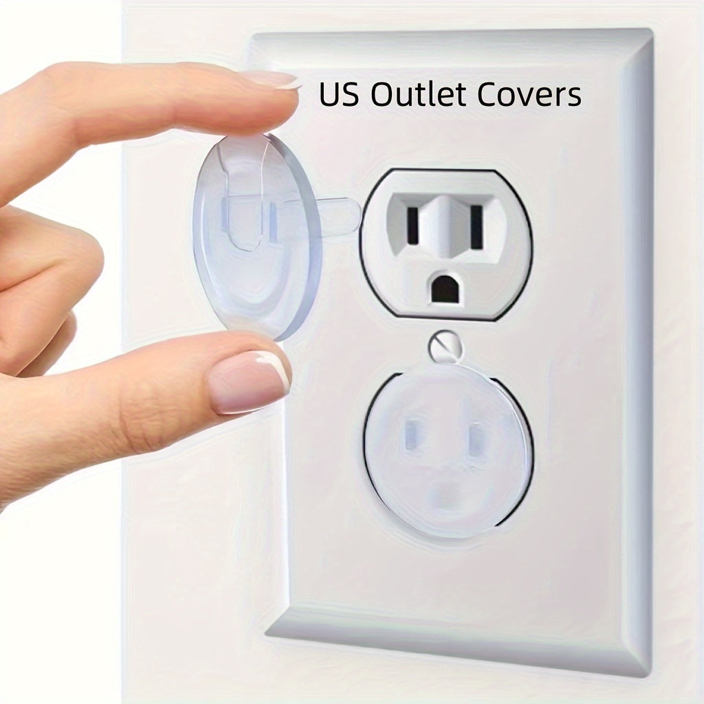 Set of 60 Transparent Childproof Outlet Covers for Electric Socket Protection