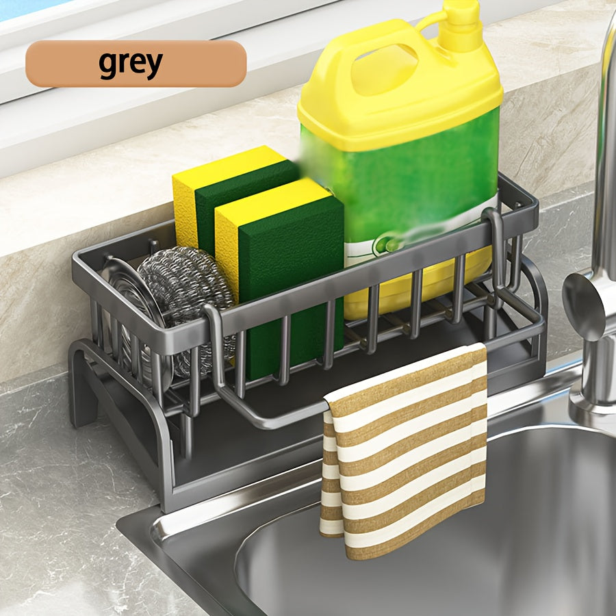 Kitchen Sink Organizer Wall Mount Multi-Layer Plastic with Towel Holder