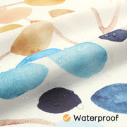 Plants Print Waterproof Shower Curtain with Hooks Decorative Bathroom Accessory