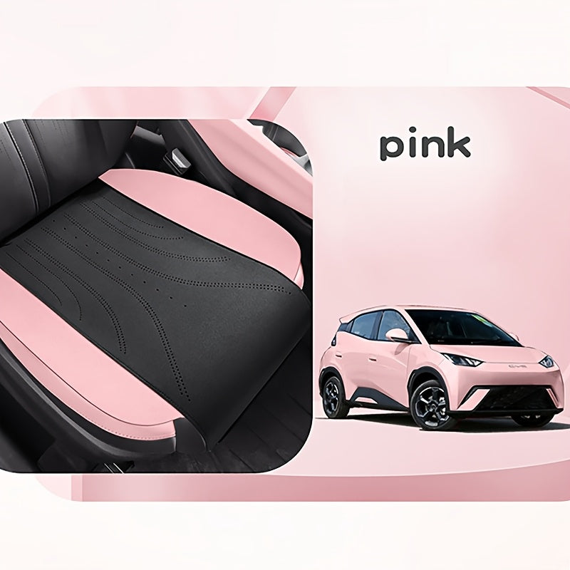 3Pc Synthetic Faux Leather Saddle Seat Cushions for Car All-Season Comfort