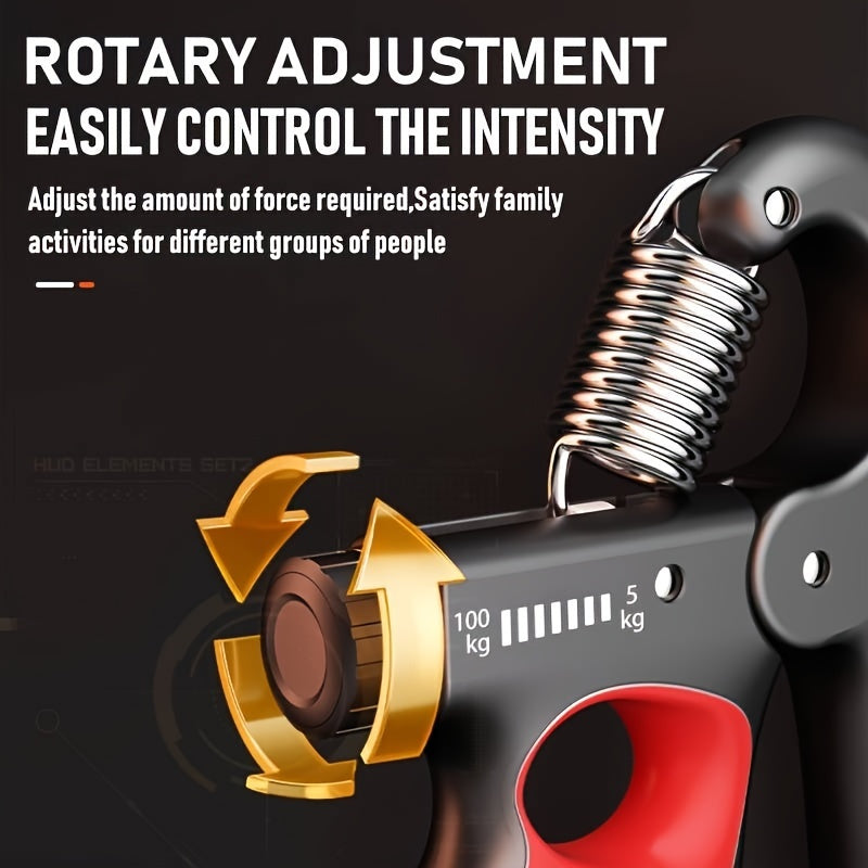 Adjustable Resistance Grip Strength Trainer for Hand Exercise and Flexibility Red Grey