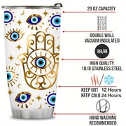 20 oz Evil Eye Moon Coffee Mug Insulated Tumbler with Lid and Straw for Travel