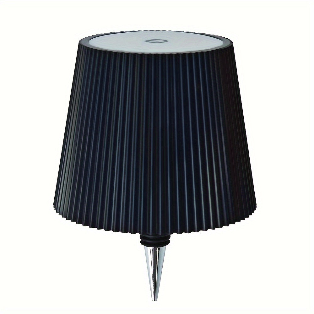 USB Rechargeable Metal Table Lamp with Touch Control 3-Color Dimmable Pagoda Shade