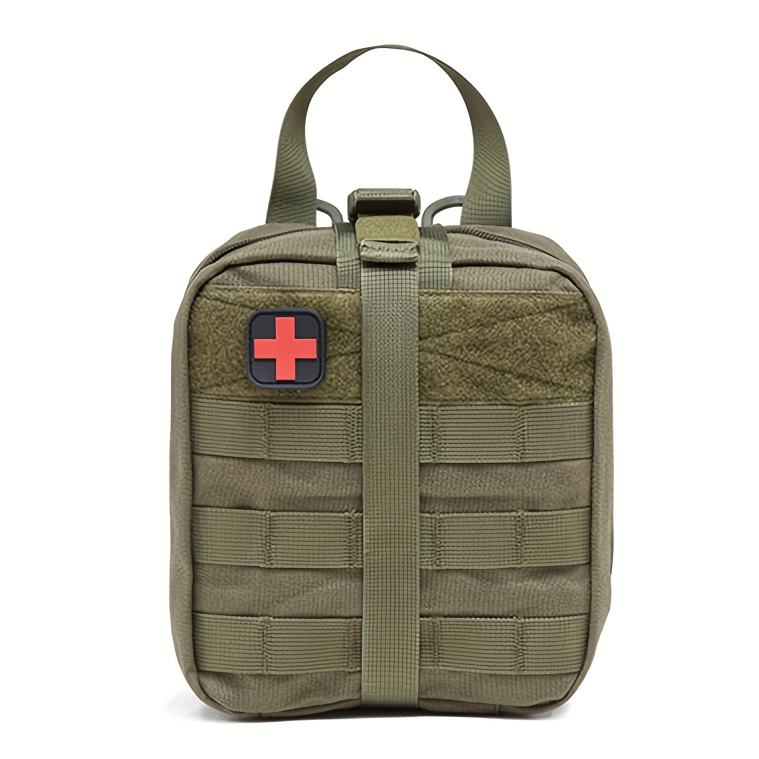 Tactical First Aid Kit with Quick-Release EMT Pouch MOLLE System Nylon Bag Green