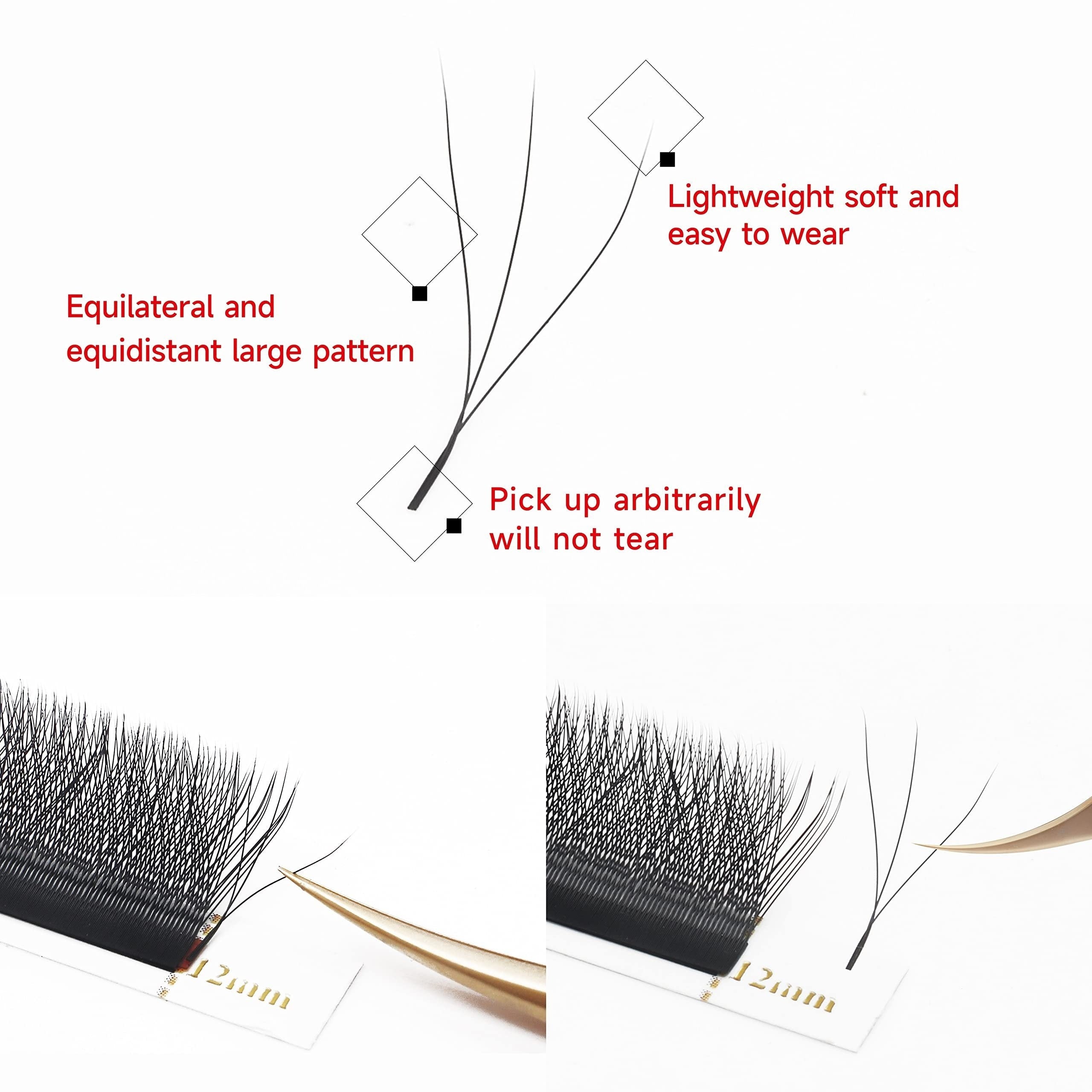 Russian DD Curl Eyelash Extensions Fluffy Cluster Reusable 0.07mm Natural False Lashes