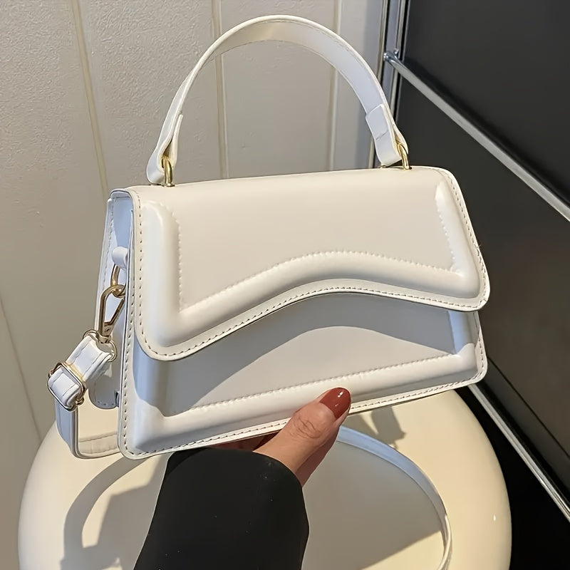 Mini Women's Solid Color PU Shoulder Bag with Crossbody Strap