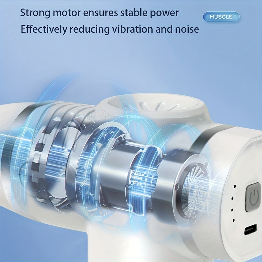 Handheld Massager with 12 Heads 8 Speeds Rechargeable USB Travel Home Use