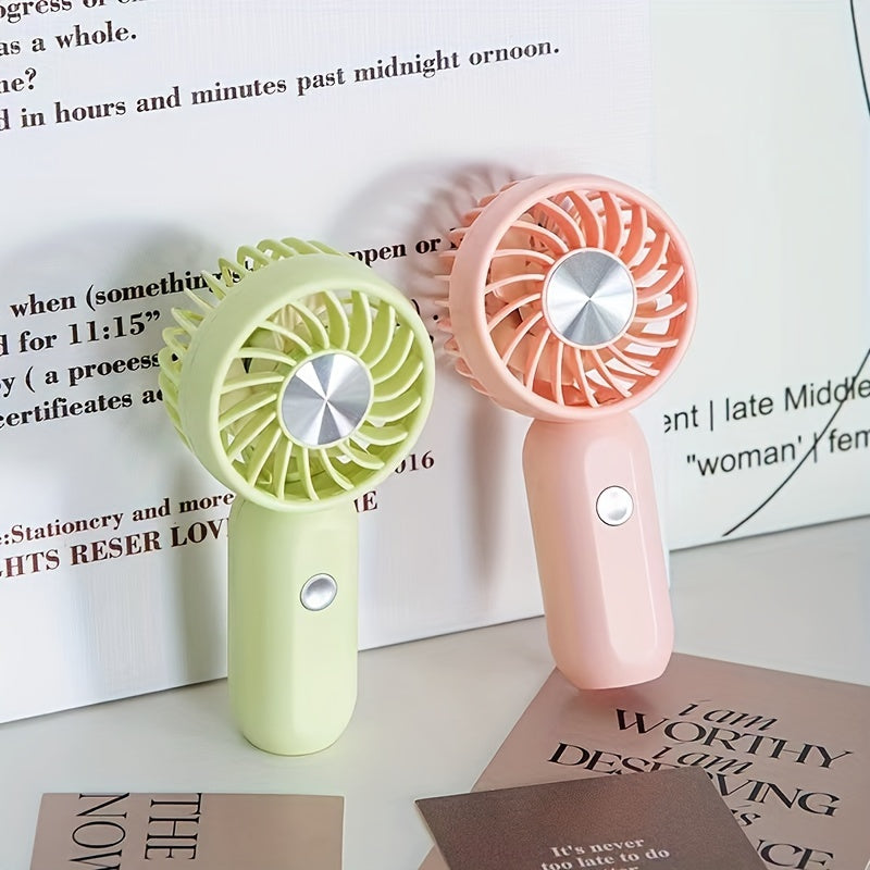 Mini Fan Handheld Rechargeable USB with 3 Speeds and Long Battery Life for Travel and Outdoor