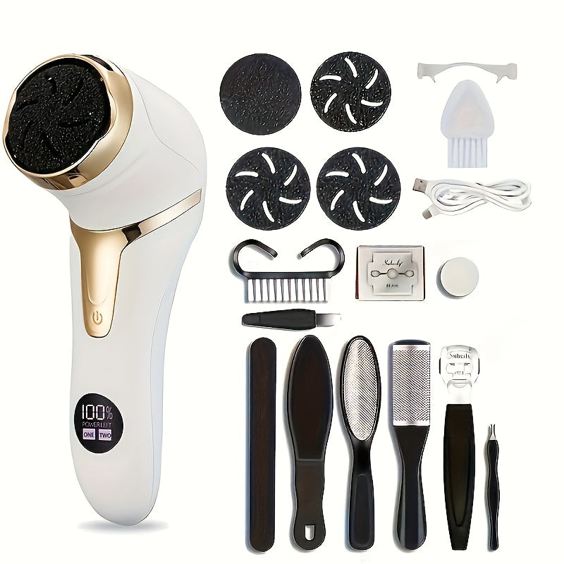 Rechargeable Electric Foot File for Callus Removal Portable Pedicure Tool USB Charging