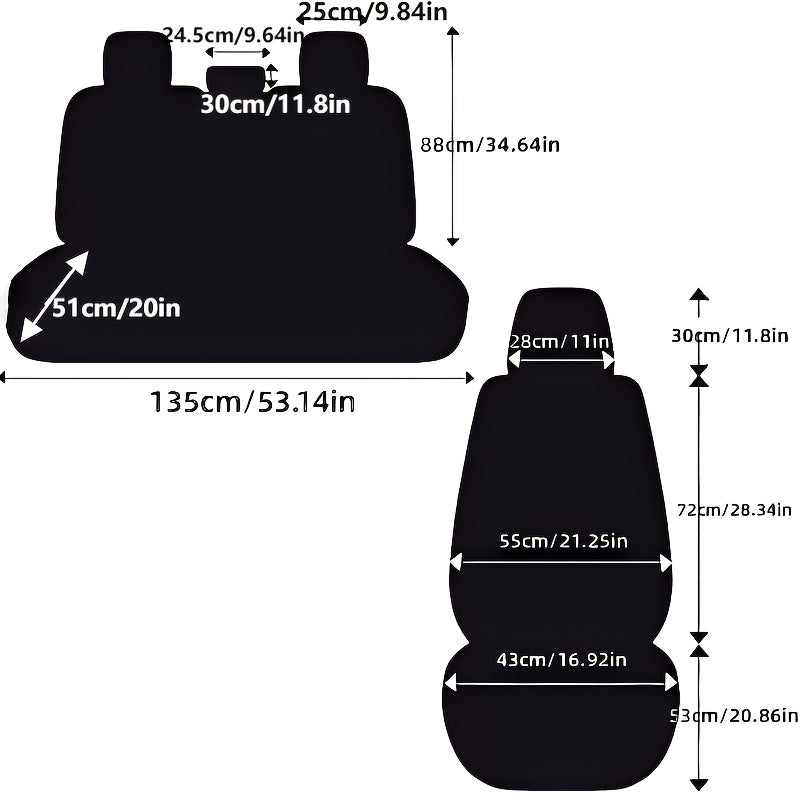 5-Seat Linen Car Seat Cover Breathable Full Coverage for All Seasons