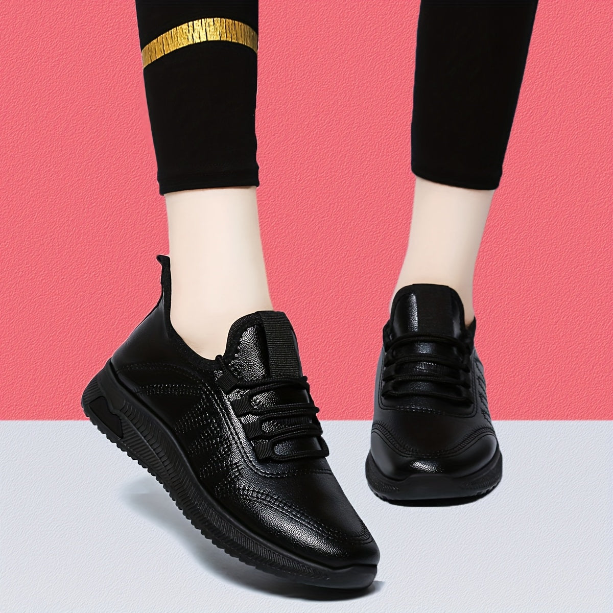 Women's Anti-slip Work Shoes Kitchen Soft Bottom Black