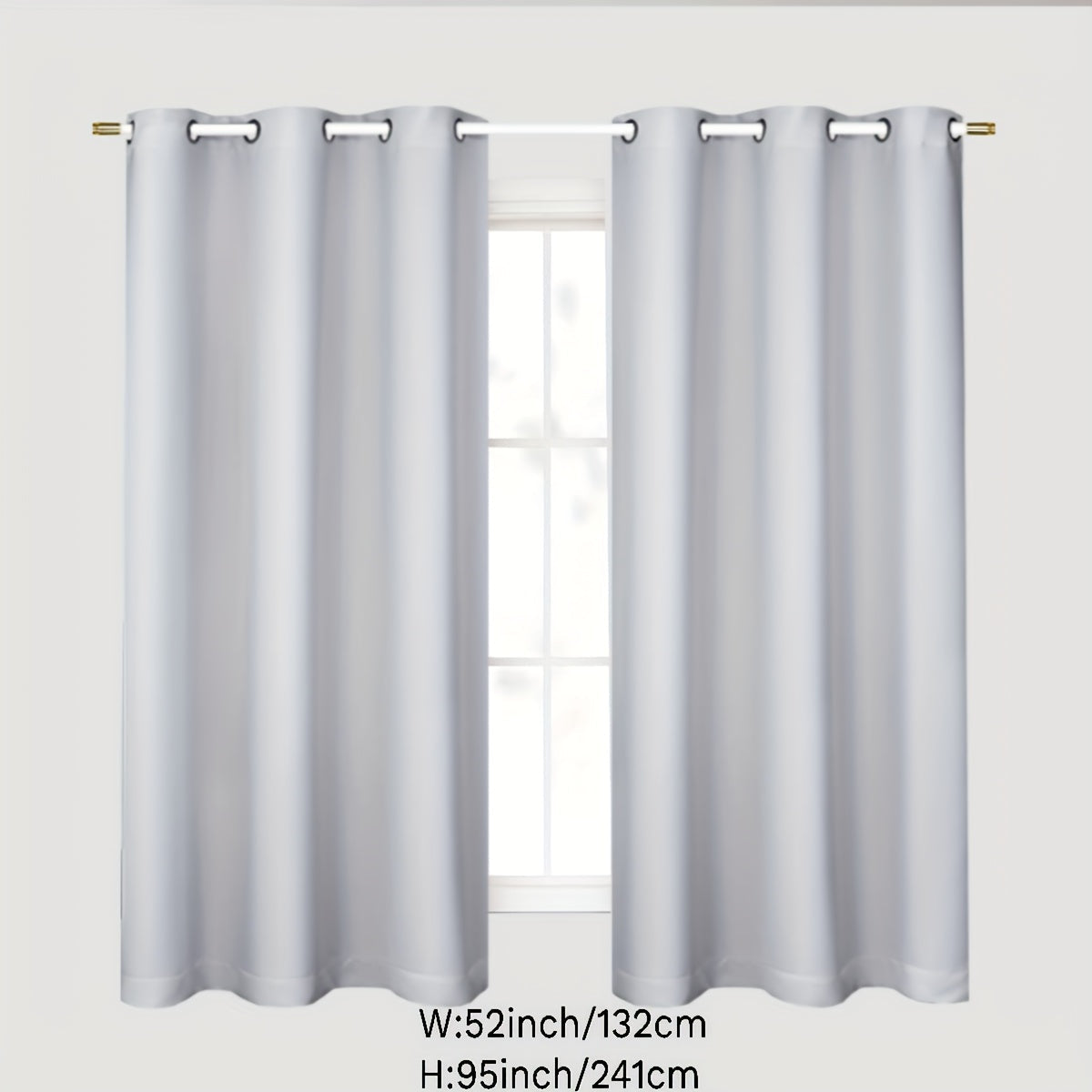 Gray Blackout Curtains for Bedroom Living Room Thermal Insulation Noise Reduction 1PC