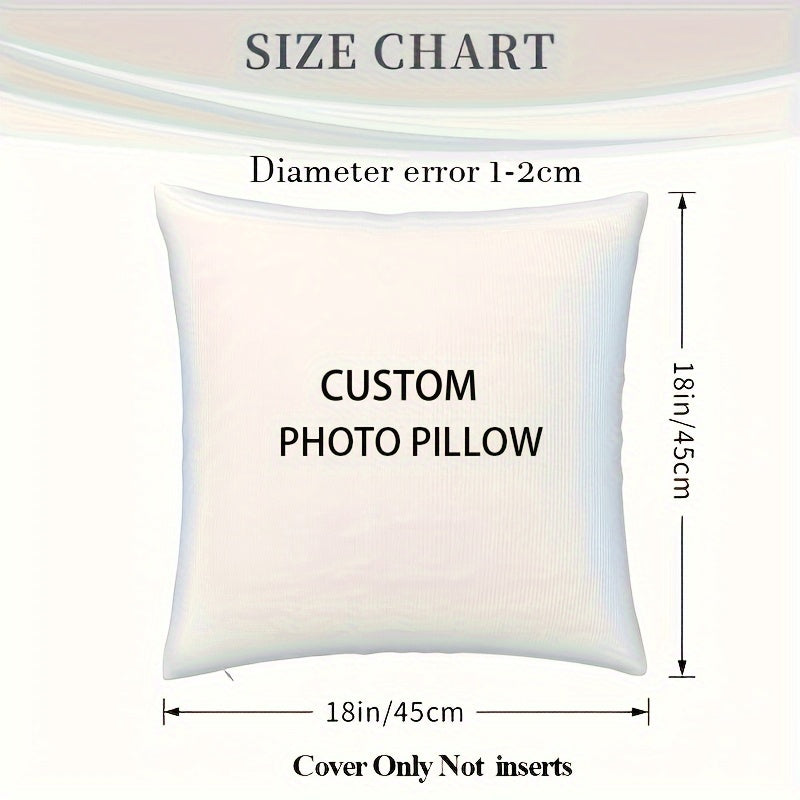Personalized Photo Pillow Cover Soft Square Cushion for Home Decor Gift