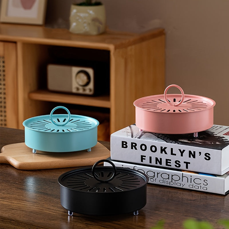 Qora temir chivinlar uchun moskita qovurish uchun qozon, qopqog' bilan, tashqi va ichki foydalanish uchun chivinlarni oldini oluvchi