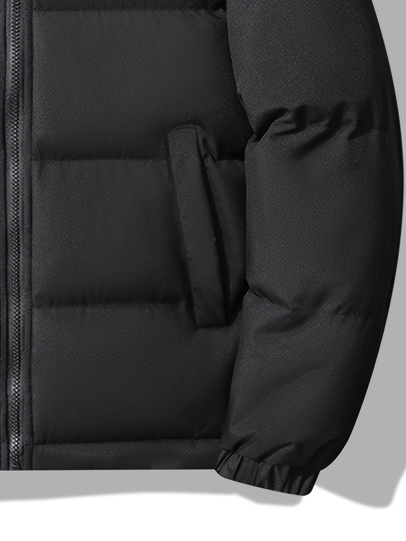 Мужская куртка большого размера в стиле casual с воротником-стойкой, заплатками и застежкой-молнией для осени и зимы