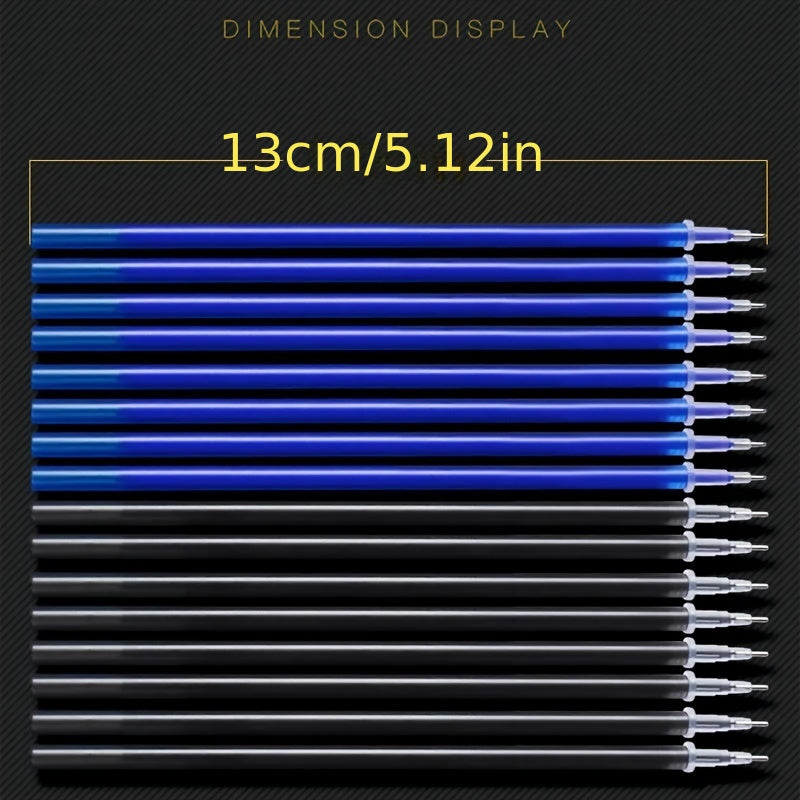 Set of 100 Erasable Gel Pen Refills Blue and Black Ink Fine Point Washable Handle