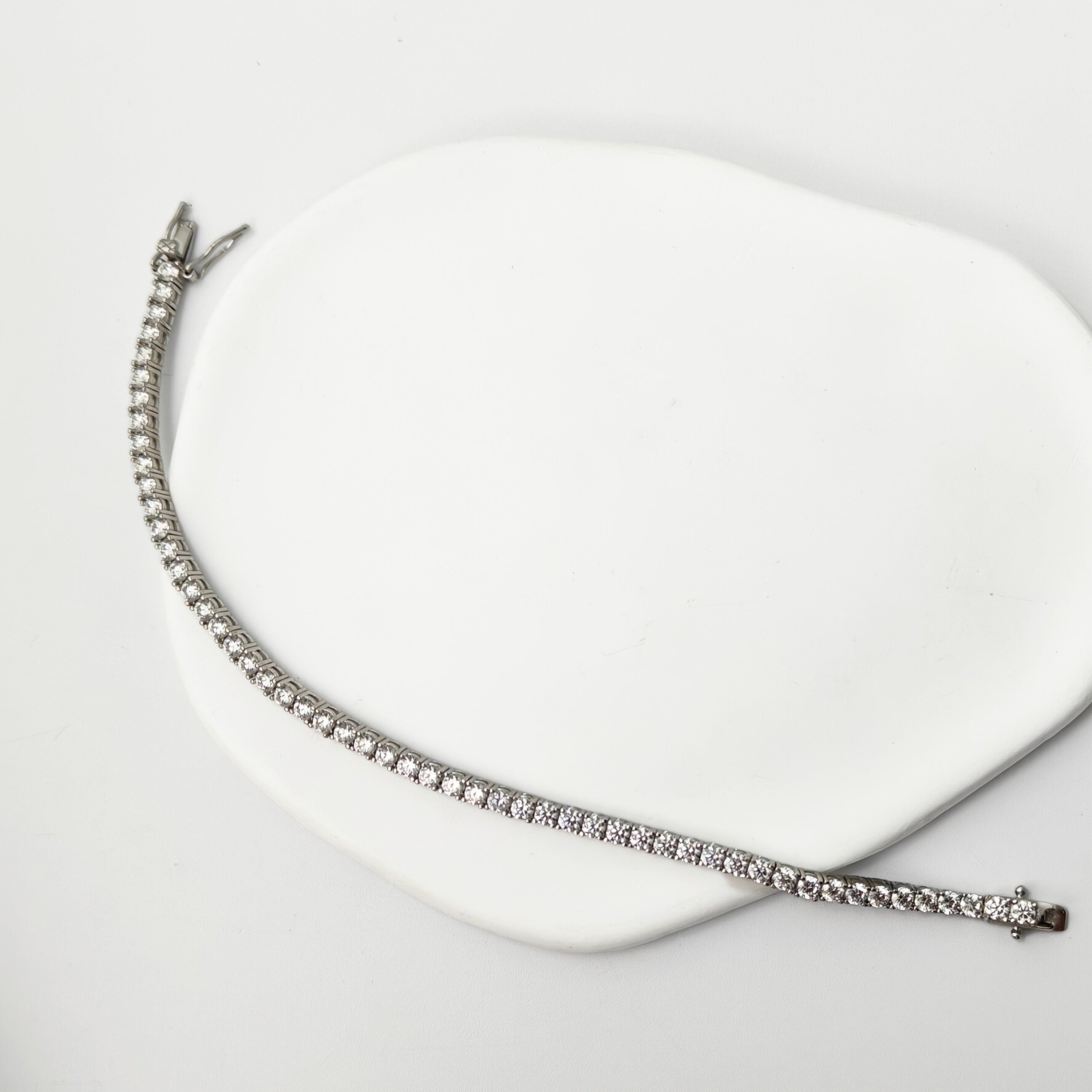 Moissanite Tennis Bracelet Sterling Silver Square Cut Elegant Jewelry for Women