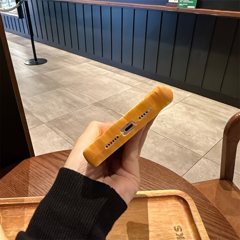 Fun Toast Bread Silicone Phone Case for iPhone 14 Pro Max Anti-Fall Protective Cover