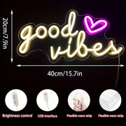 Neon Sign with Warm Yellow and Pink LED Lights 39.88cm x 20.07cm USB Powered Adjustable Brightness for Parties Weddings Clubs Bars Game Rooms Cafes