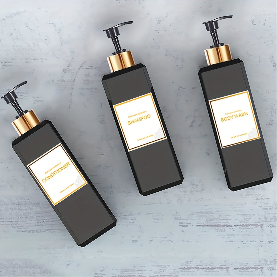 3-Piece Soap Dispenser Set Waterproof Labels Bathroom Accessories Home Decor