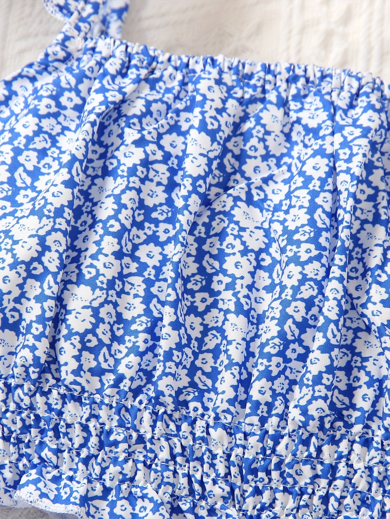 Floral Girls 2PCS, Yozgi Tashqi Ta'til uchun Crop Top + Yubka To'plami